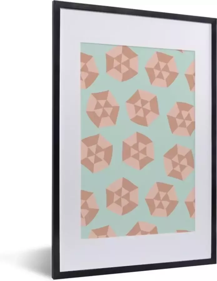 PosterMonkey Fotolijst incl. Poster Zomer Parasols Abstract 40x60 cm Posterlijst