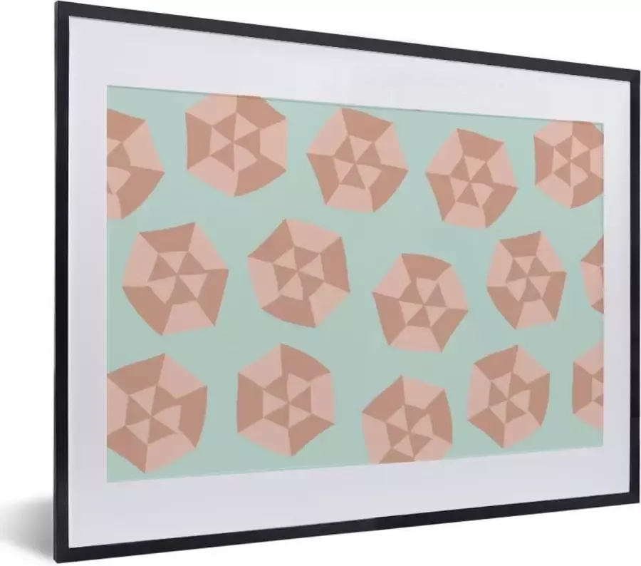 PosterMonkey Fotolijst incl. Poster Zomer Parasols Lichtblauw 40x30 cm Posterlijst