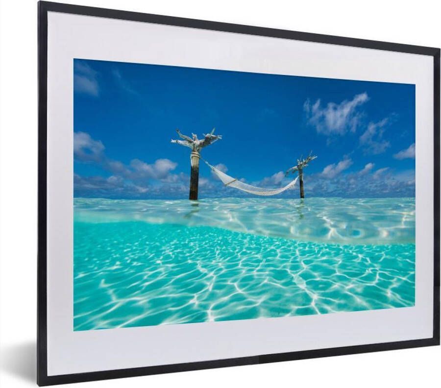 PosterMonkey Fotolijst incl. Poster Zomer Zee Hangmat 40x30 cm Posterlijst