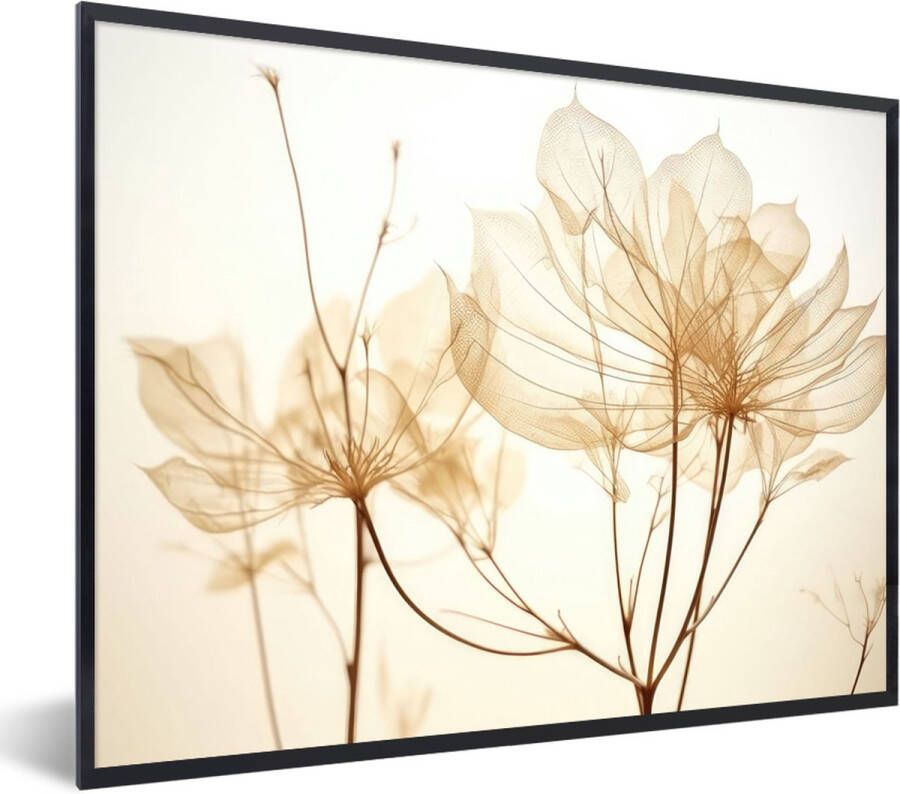 PosterMonkey Fotolijst inclusief poster 40x30 cm Beige droogbloemen Foto in kader Wanddecoratie planten Fotokader muurposter natuur Posters in fotolijsten Bed decoratie Houten frame ophangsysteem Foto lijst posterlijst - Foto 2