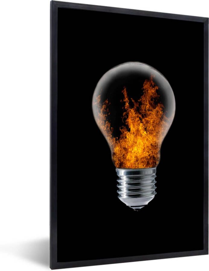 PosterMonkey Fotolijst Poster Lamp Vuur Zwart 40x60 cm Frame Muurdecoratie - Foto 2