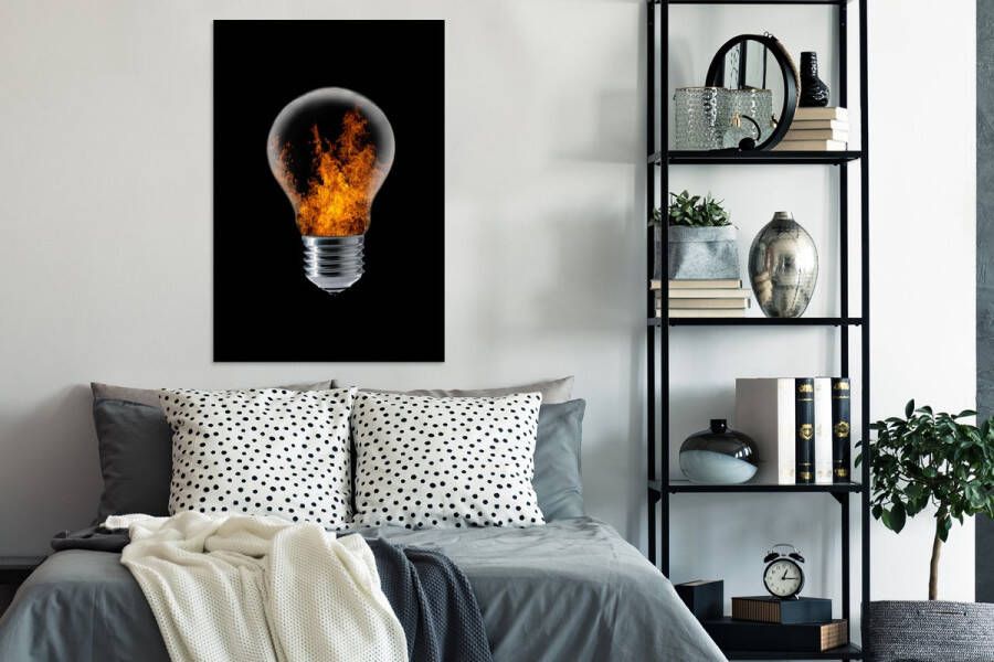 PosterMonkey Fotolijst Poster Lamp Vuur Zwart 60x90 cm Frame Muurdecoratie - Foto 2