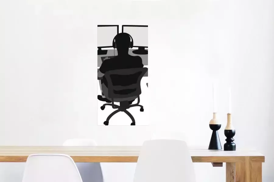 PosterMonkey Game Poster Gamer Computer Bureau Illustratie 40x80 cm - Foto 2