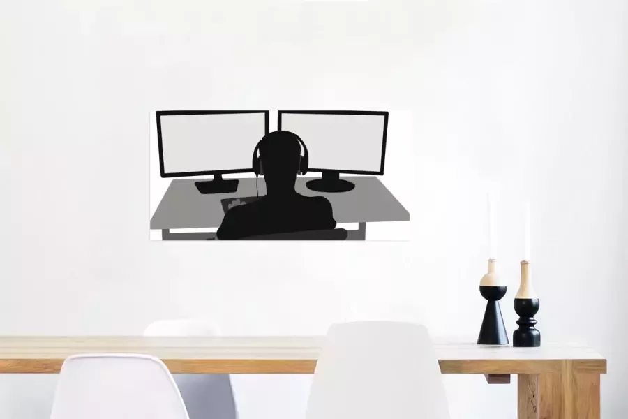 PosterMonkey Game Poster Gamer Computer Bureau Illustratie 80x40 cm - Foto 2