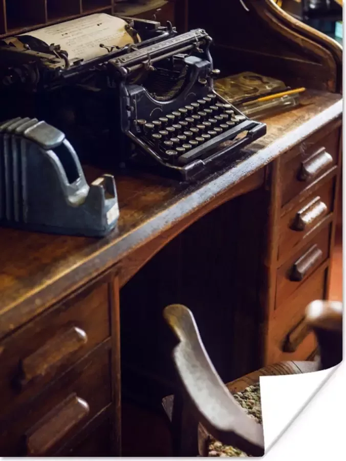 PosterMonkey Ouderwets bureau poster papier 30x40 cm klein Foto print op Poster (wanddecoratie woonkamer slaapkamer)