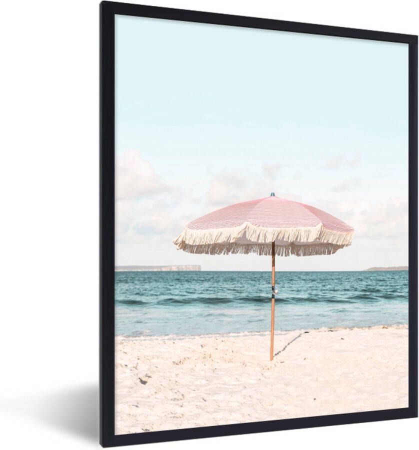 PosterMonkey Fotolijst incl. Poster Parasol Strand Zee Wolken 120x80 cm Posterlijst - Foto 7