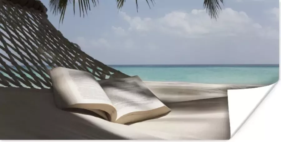 PosterMonkey Poster Hangmat Boek Strand 120x60 cm