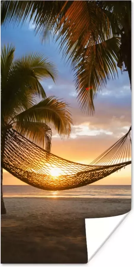 PosterMonkey Poster Hangmat op het Caribische strand 60x120 cm
