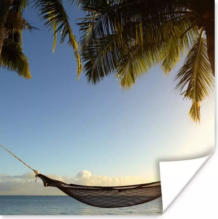 PosterMonkey Poster Hangmat Tropisch Palmboom 30x30 cm