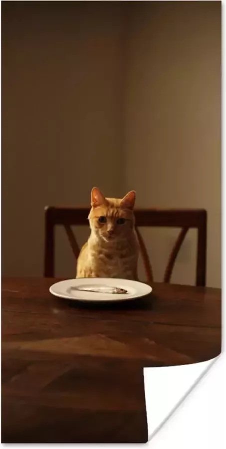 PosterMonkey Poster Kat Eettafel Bord 80x160 cm