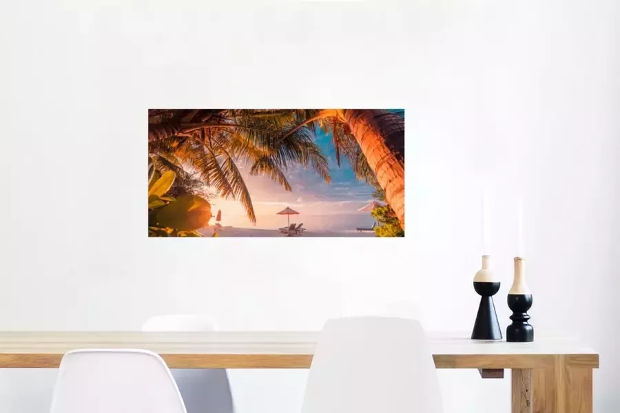 PosterMonkey Poster Parasol Stoelen Strand 80x40 cm - Foto 2