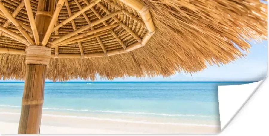 PosterMonkey Poster Parasol Strand Zee Tropisch 160x80 cm