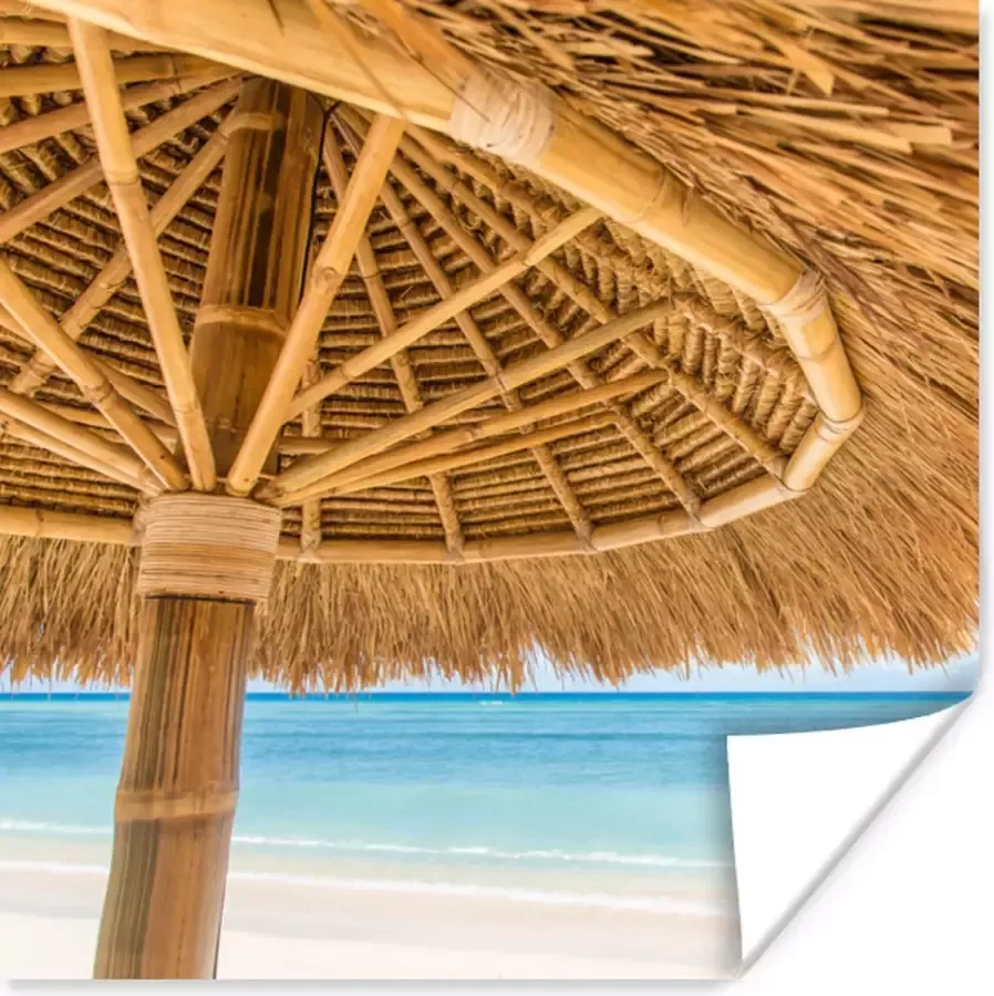 PosterMonkey Poster Parasol Strand Zee Tropisch 50x50 cm