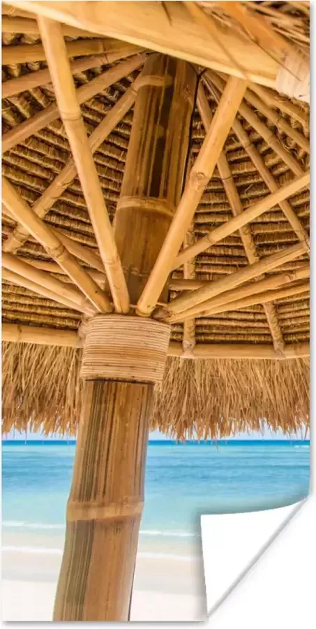 Poster 60x120 cm Parasol Strand Zee Tropisch Posters Kamer decoratie Wanddecoratie woonkamer Muurdecoratie slaapkamer