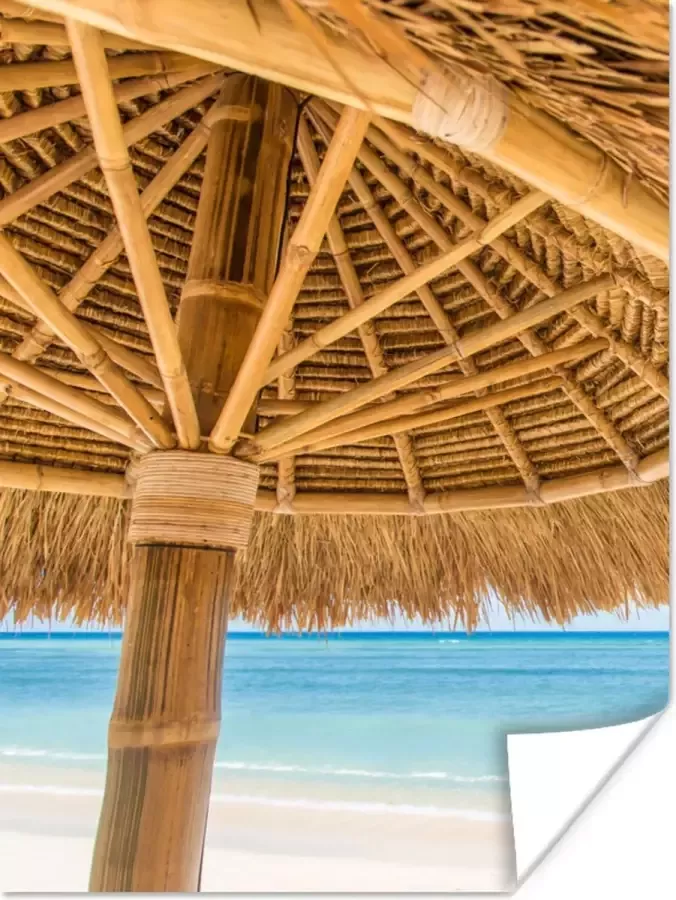 PosterMonkey Poster Parasol Strand Zee Tropisch 60x80 cm