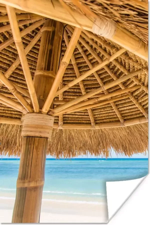 PosterMonkey Poster Parasol Strand Zee Tropisch 80x120 cm