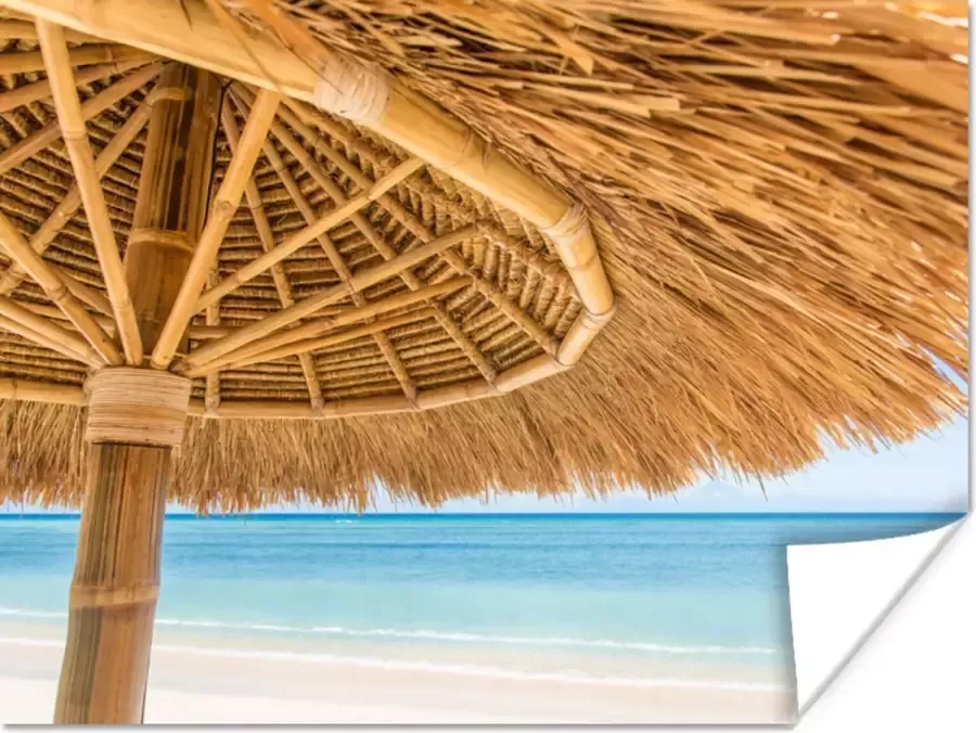 PosterMonkey Poster Parasol Strand Zee Tropisch 80x60 cm