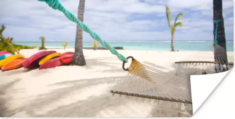 PosterMonkey Poster Strand Boot Hangmat 160x80 cm