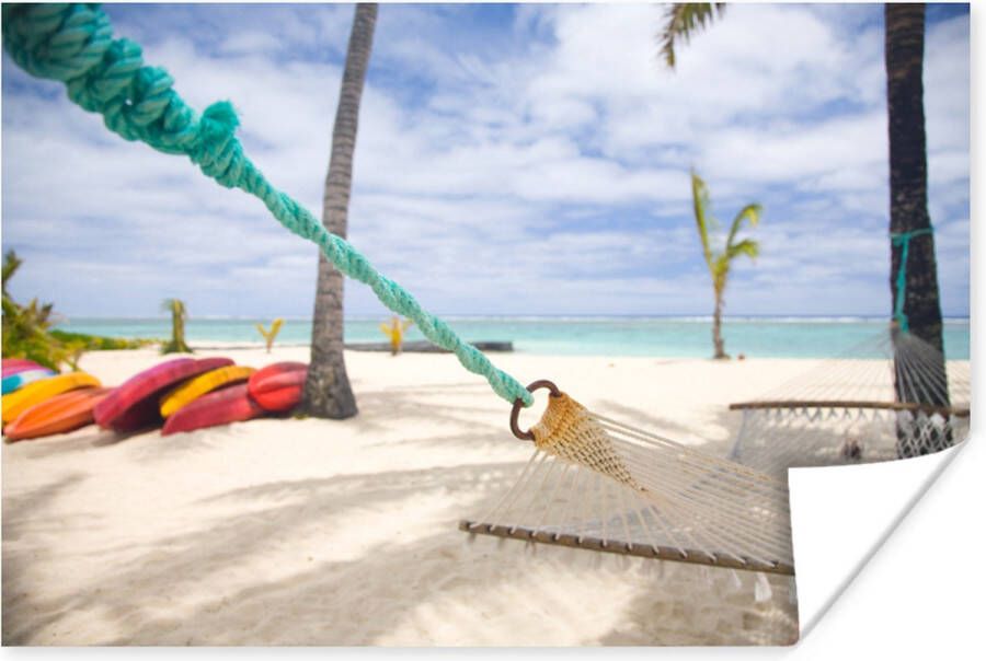 PosterMonkey Poster Strand Boot Hangmat 30x20 cm