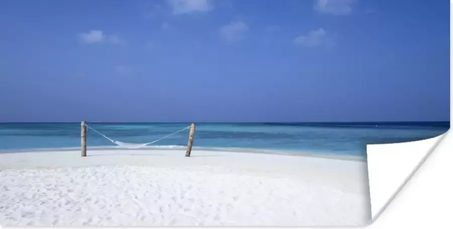 PosterMonkey Poster Strand Hangmat Lucht 160x80 cm