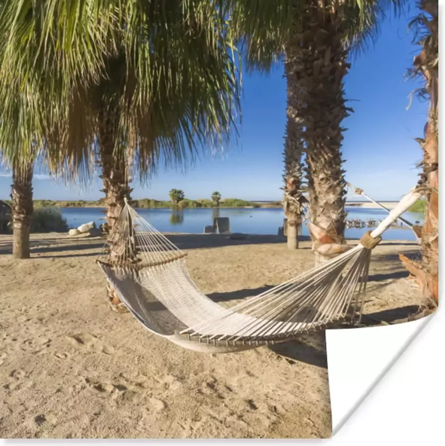 PosterMonkey Poster Strand Hangmat Relax 50x50 cm
