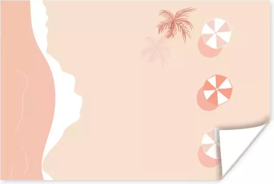 PosterMonkey Poster Strand Palmboom Parasols 60x40 cm