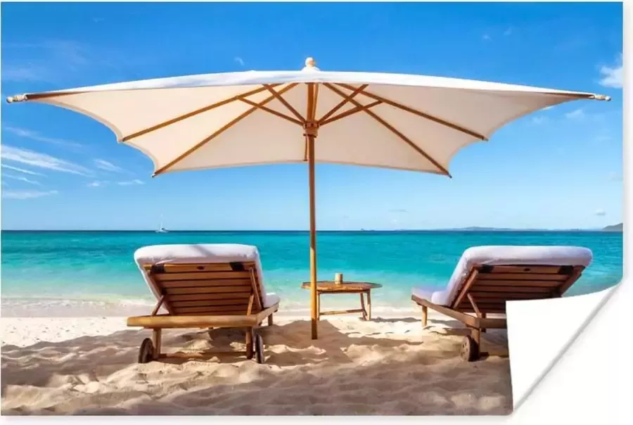 PosterMonkey Poster Strand Parasol Ligbed 30x20 cm