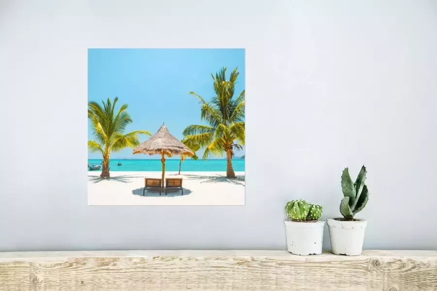 PosterMonkey Poster Strand Parasol Palmboom 30x30 cm - Foto 2