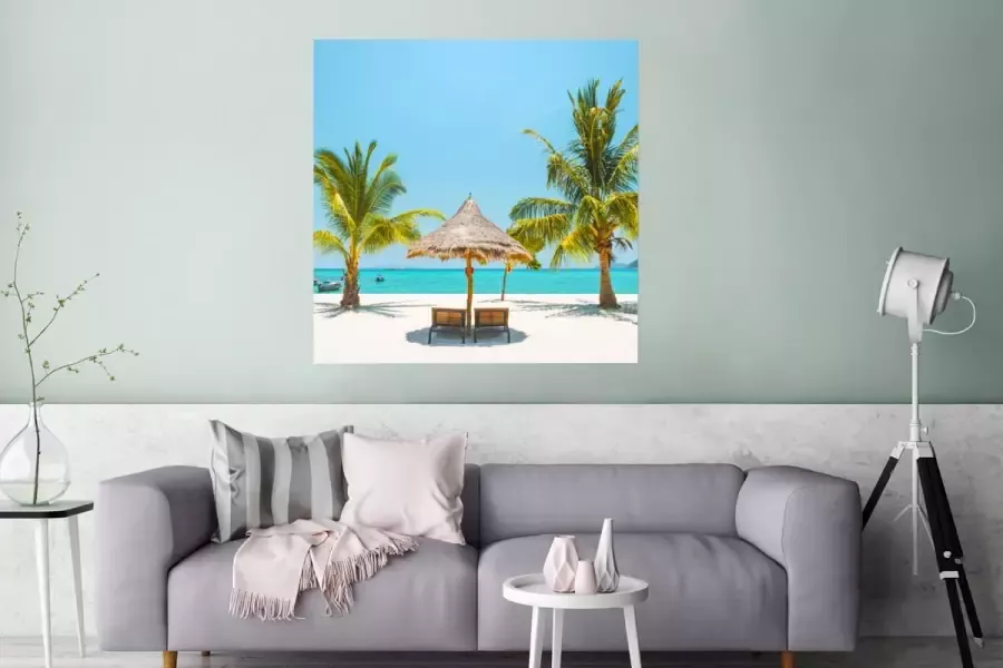 PosterMonkey Poster Strand Parasol Palmboom 75x75 cm - Foto 2