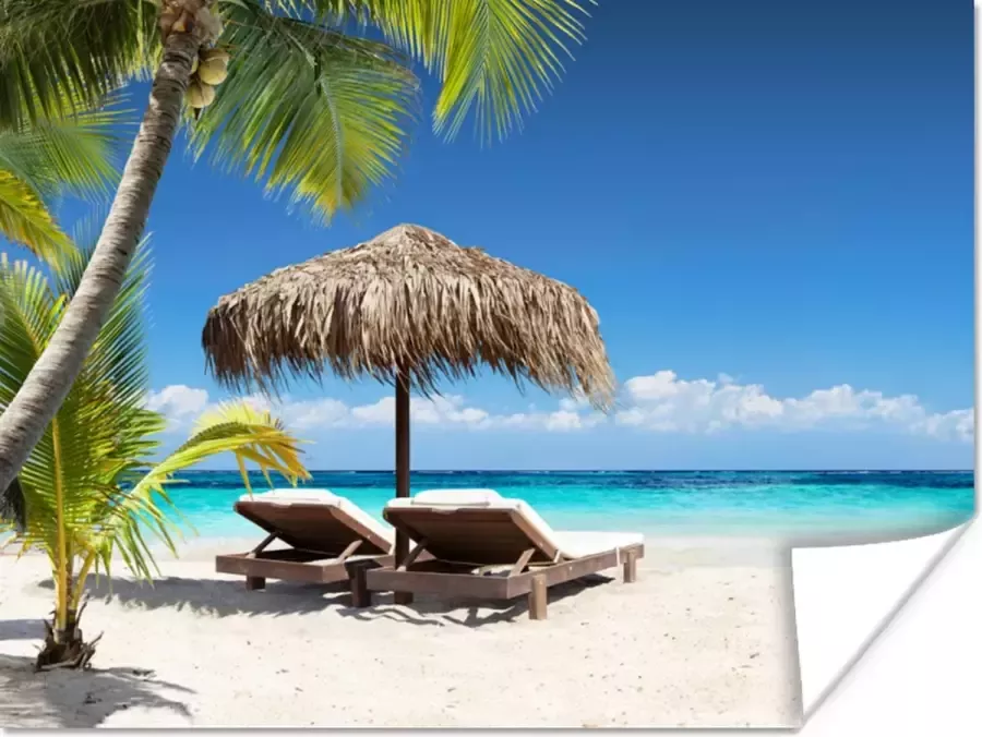 PosterMonkey Poster Strand Parasol Zee 40x30 cm