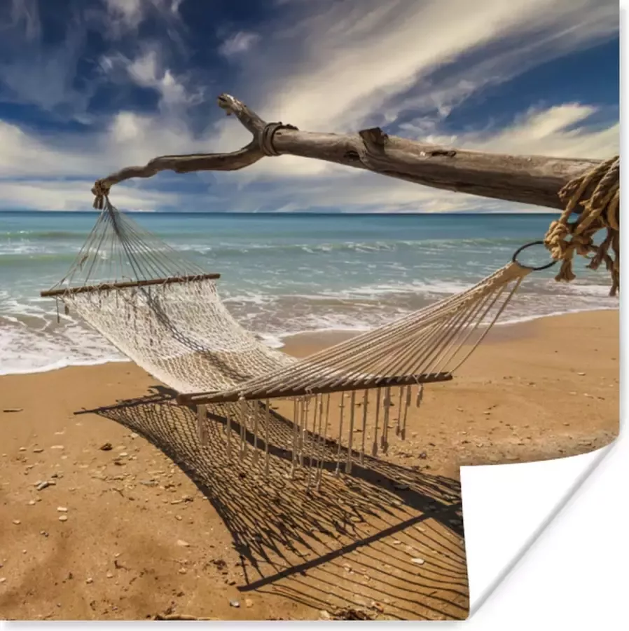 PosterMonkey Poster Strand Zee Hangmat 50x50 cm