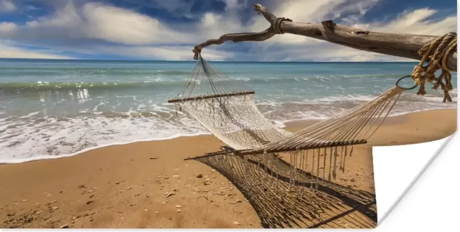 PosterMonkey Poster Strand Zee Hangmat 80x40 cm