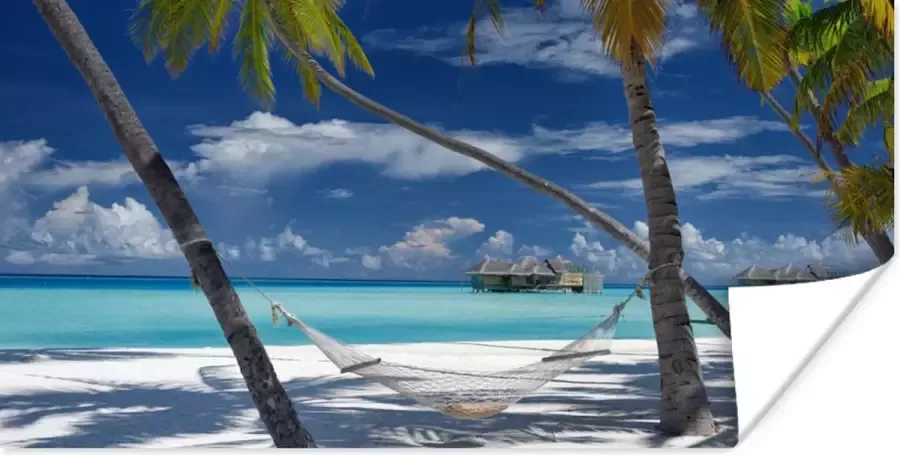 PosterMonkey Poster Strand Zomer Hangmat 120x60 cm