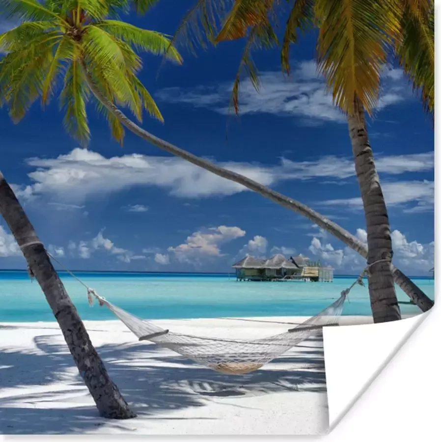 PosterMonkey Poster Strand Zomer Hangmat 50x50 cm