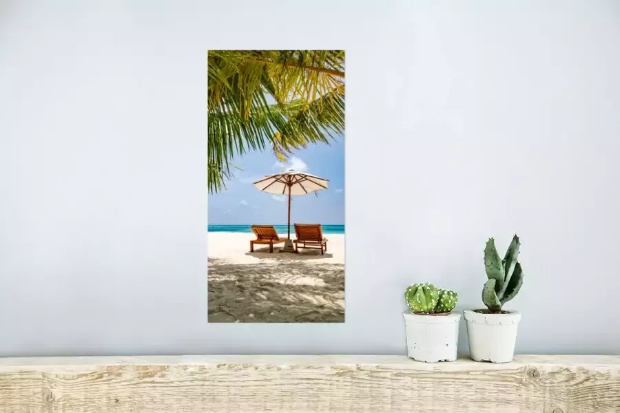 PosterMonkey Poster Strandstoel Parasol Palmboom 20x40 cm - Foto 2