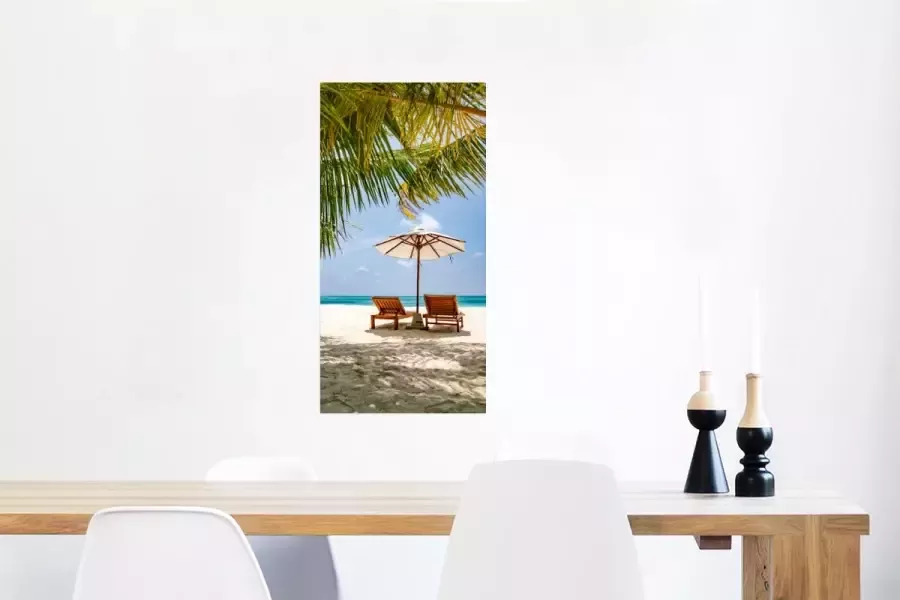 PosterMonkey Poster Strandstoel Parasol Palmboom 40x80 cm - Foto 2