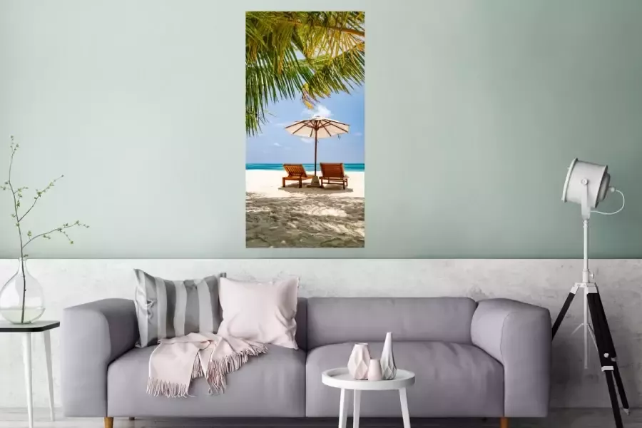 PosterMonkey Poster Strandstoel Parasol Palmboom 60x120 cm - Foto 2