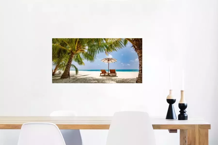 PosterMonkey Poster Strandstoel Parasol Palmboom 80x40 cm - Foto 2