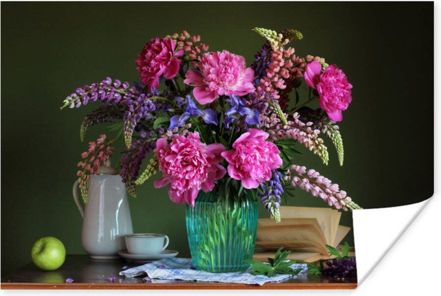 PosterMonkey Poster Tafel Bloemen Stilleven 60x40 cm
