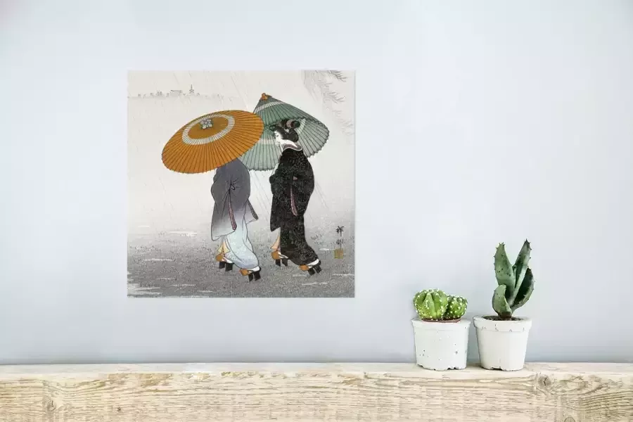 PosterMonkey Poster Vrouwen Parasol Kimono Japandi Vintage 30x30 cm - Foto 2