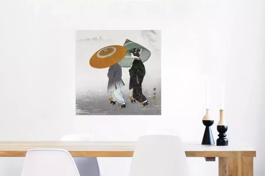 PosterMonkey Poster Vrouwen Parasol Kimono Japandi Vintage 50x50 cm - Foto 2
