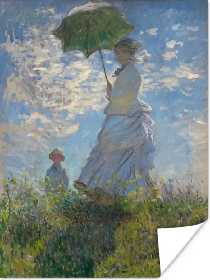 PosterMonkey Poster Woman with a Parasol Schilderij van Claude Monet 120x160 cm XXL