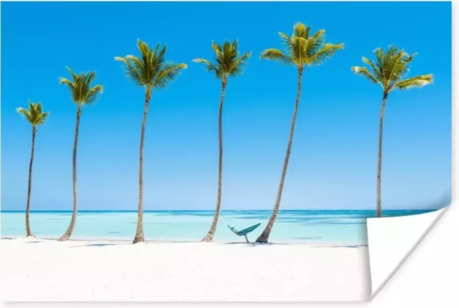 PosterMonkey Poster Zee Palmbomen Hangmat 90x60 cm
