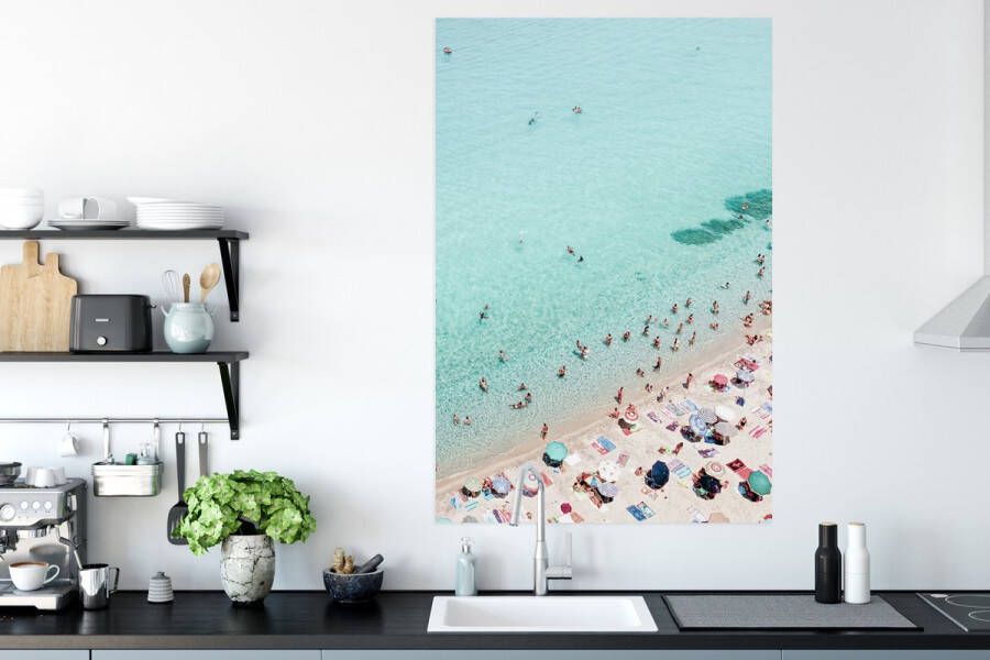 PosterMonkey Poster Zee Strand Parasols Blauw Zomer 80x120 cm