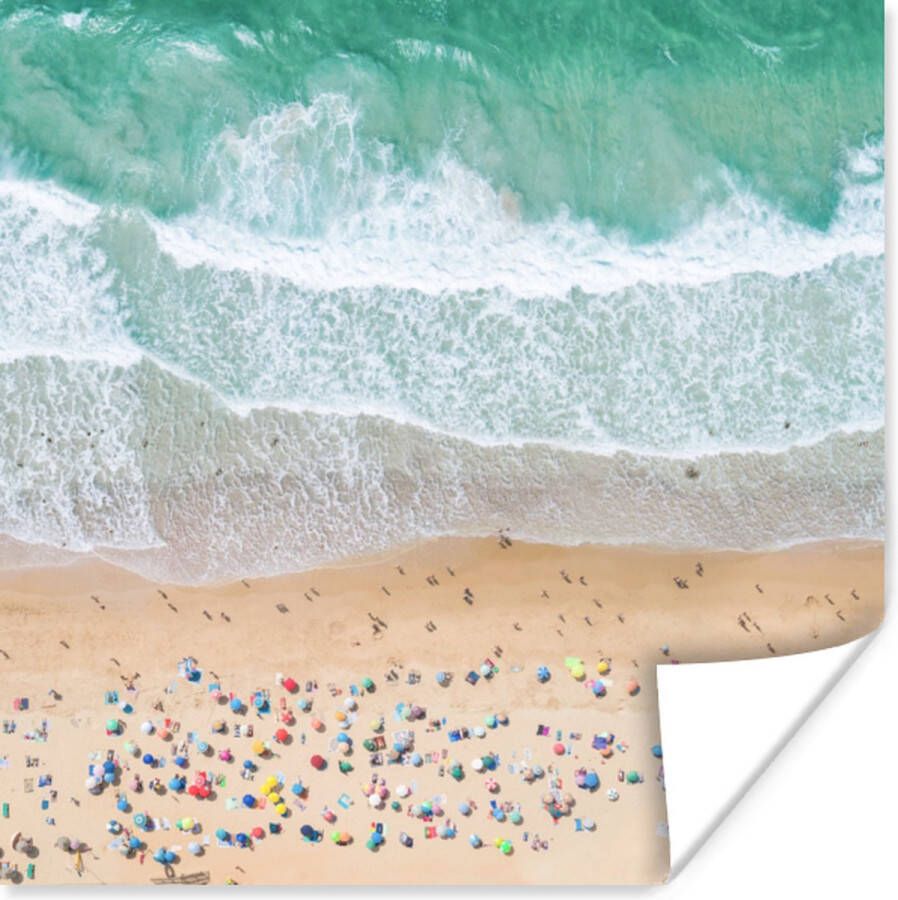 PosterMonkey Poster Zee Strand Parasols Water Zomer 120x160 cm XXL