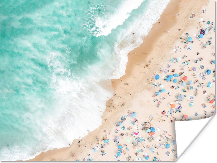 PosterMonkey Poster Zee Strand Parasols Zomer 180x120 cm XXL