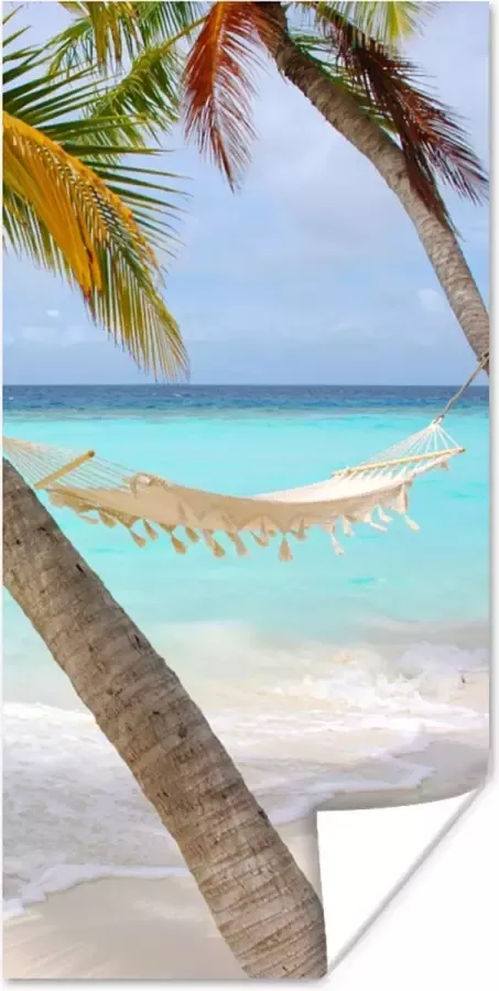 PosterMonkey Poster Zomer Palmboom Hangmat 40x80 cm