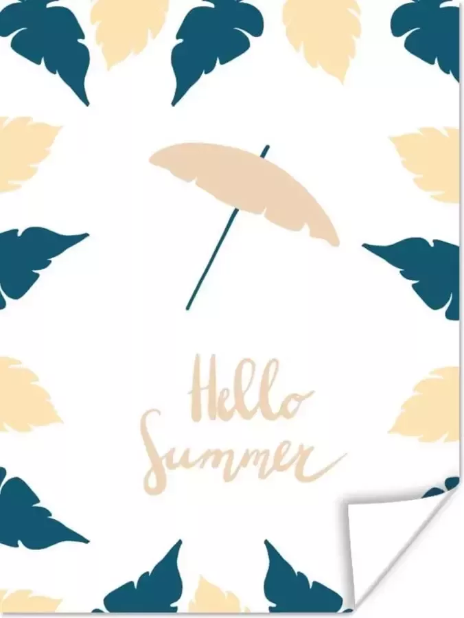 PosterMonkey Poster Zomer Parasol Veren 90x120 cm