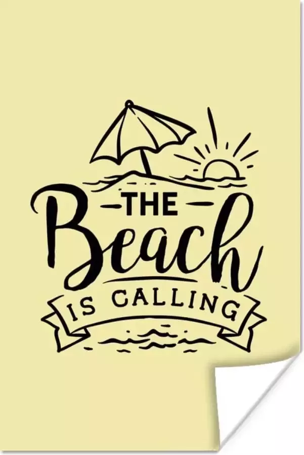 PosterMonkey Poster Zomer Strand Parasol Spreuken 80x120 cm