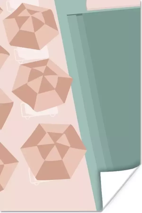 PosterMonkey Poster Zomer Strandstoelen Parasols 20x30 cm